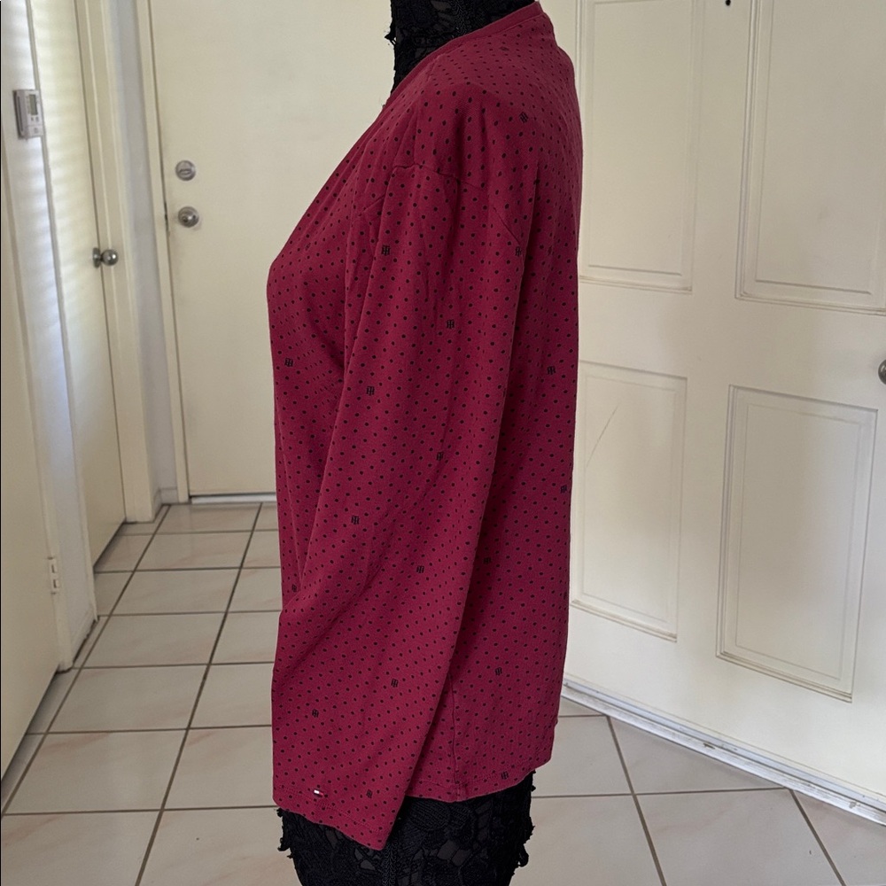 Tommy Hilfiger Stylish Maroon Long Sleeve Top Size XXL - Picture 5 of 10